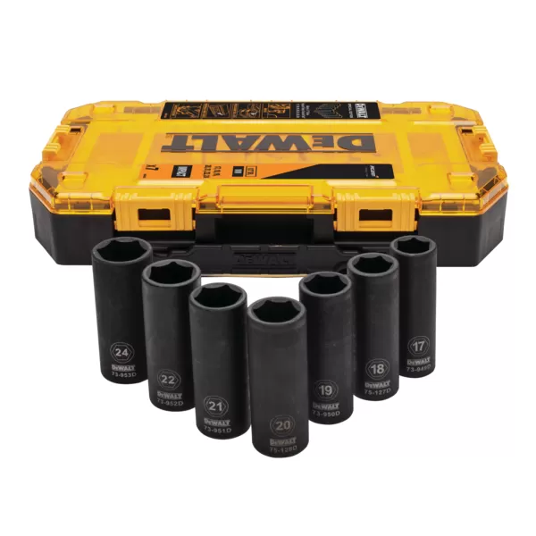 Sada utahovacích hlavic DeWALT DT70905 McLaren 7dílná 1/2" 17, 18, 19, 20, 21, 22, 24 mm