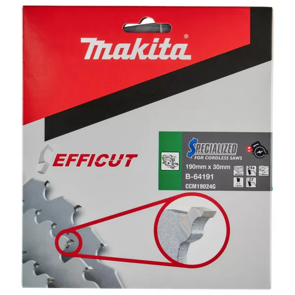 Kotouč pilový 190mm x 30mm 24T TCT Spezialized Efficut Makita