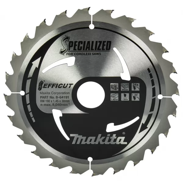 Kotouč pilový 190mm x 30mm 24T TCT Spezialized Efficut Makita